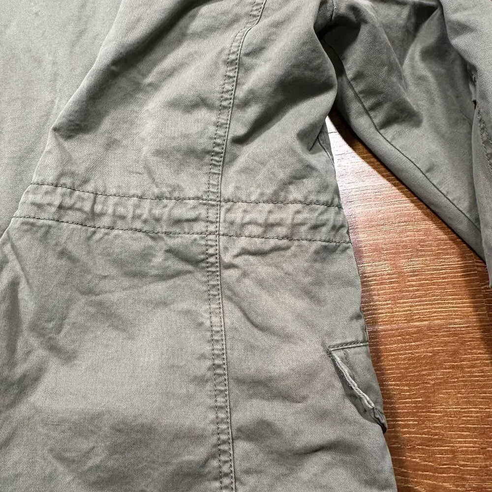 All Saints Military Utility Jacket Mens S Olive Green Zip Button Field Chore